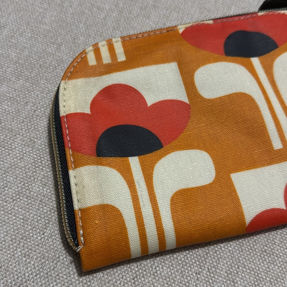 Orla Kiely for Target-Zipper Pouch with Wristlet Strap-Red/Orange/Navy/Cream-GUC - Picture 6 of 14